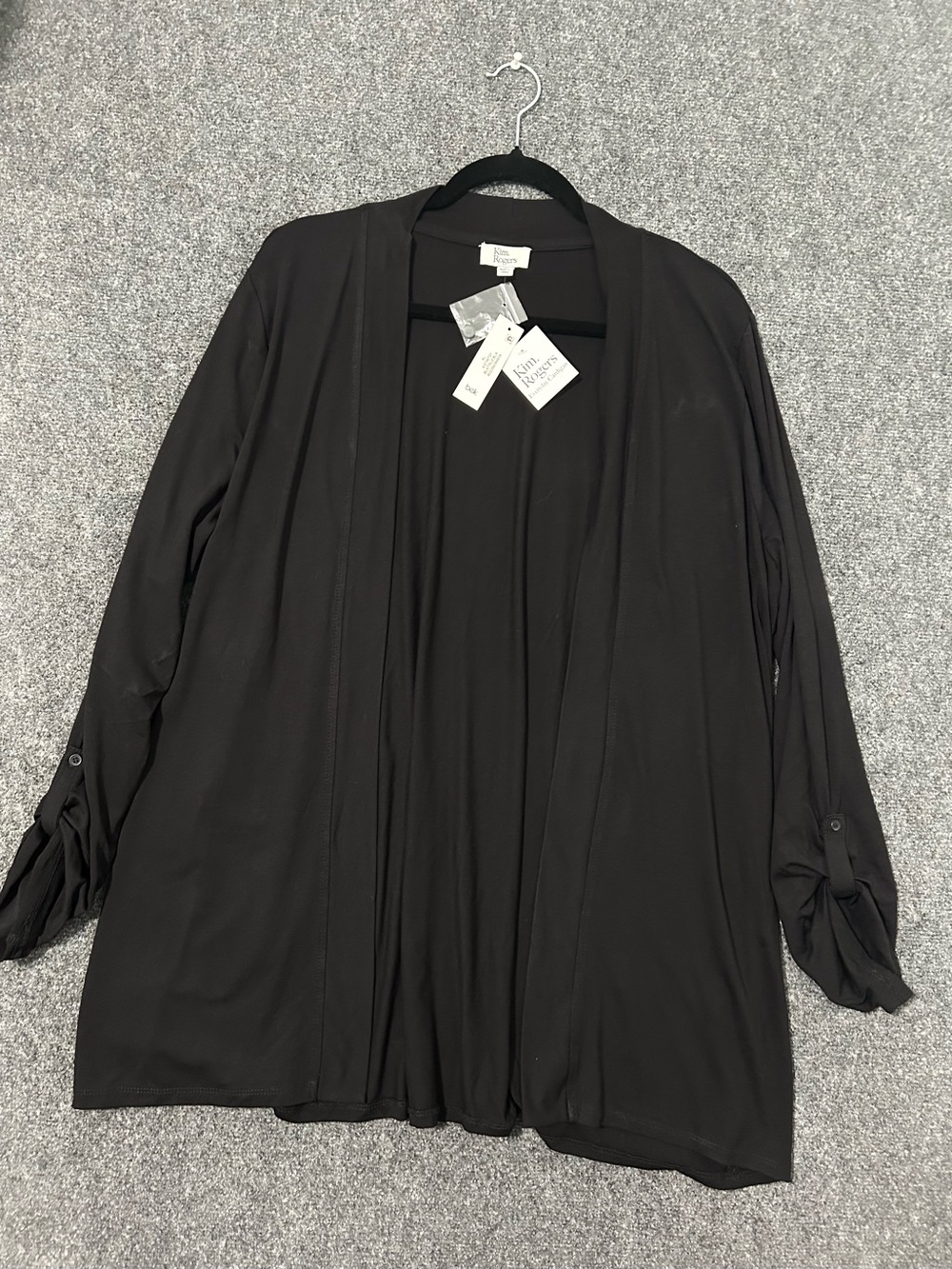 NWT Kim Rogers Black Everyday Cardigan Size XL